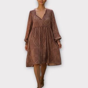 MNG by Mango Printed Long Sleeve Mini Dress – Size L (NWT)